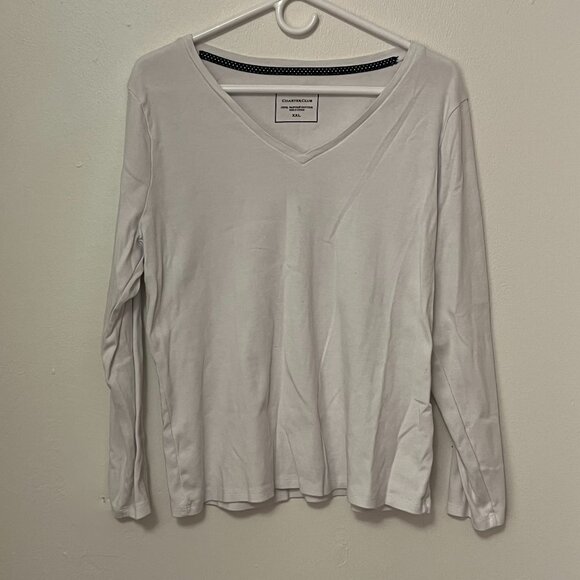Charter Club T-Shirt Long Sleeve White Size XXL - Picture 1 of 3